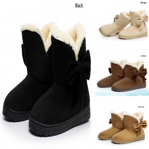 Ladies Solid Color Snow Boots