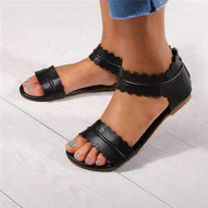 Flat Strap Pattern Sandals 